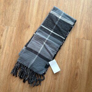 Off The Grid Straight Scarf Fringe End Plaid Multi Unisex NWT One Size